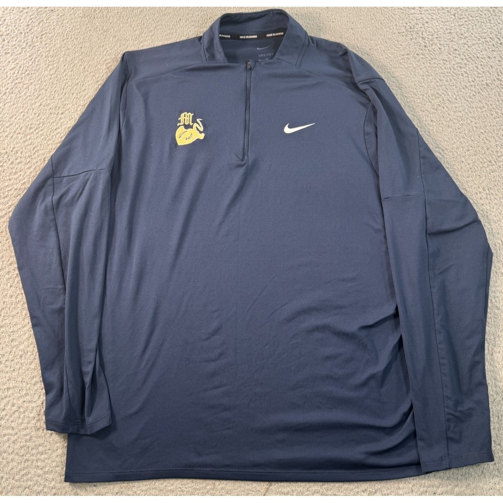 Nike Running Jacket Mens XL‎ Blue Top Quarter Zip Long Sleeve Dri-Fit DH4949-419
